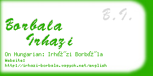 borbala irhazi business card